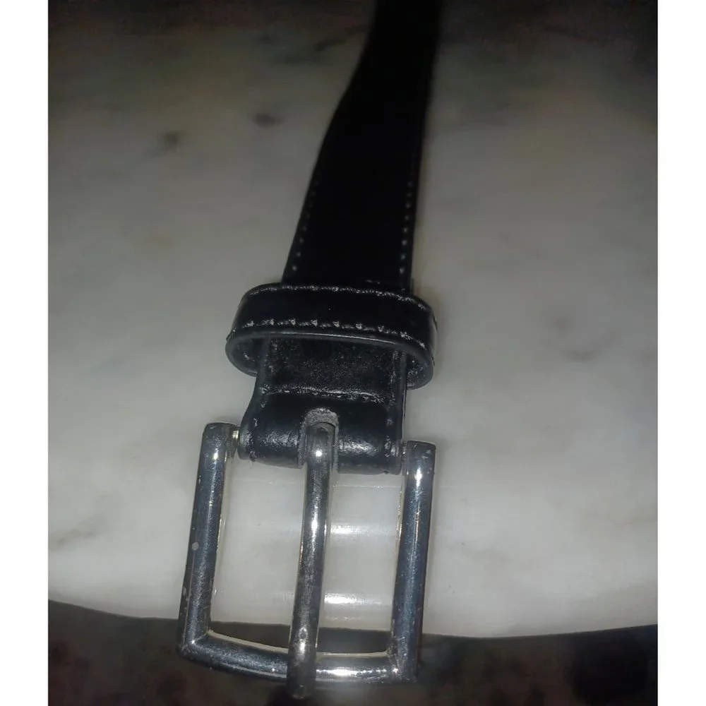 Belt Faux Leather Small Black Youth SZ About 1